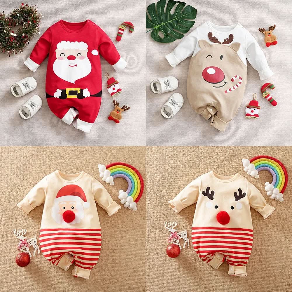 MiniMode Festlicher Anzug – Weicher Weihnachtsstrampler Aus Baumwolle Für Babys Erstes Fest