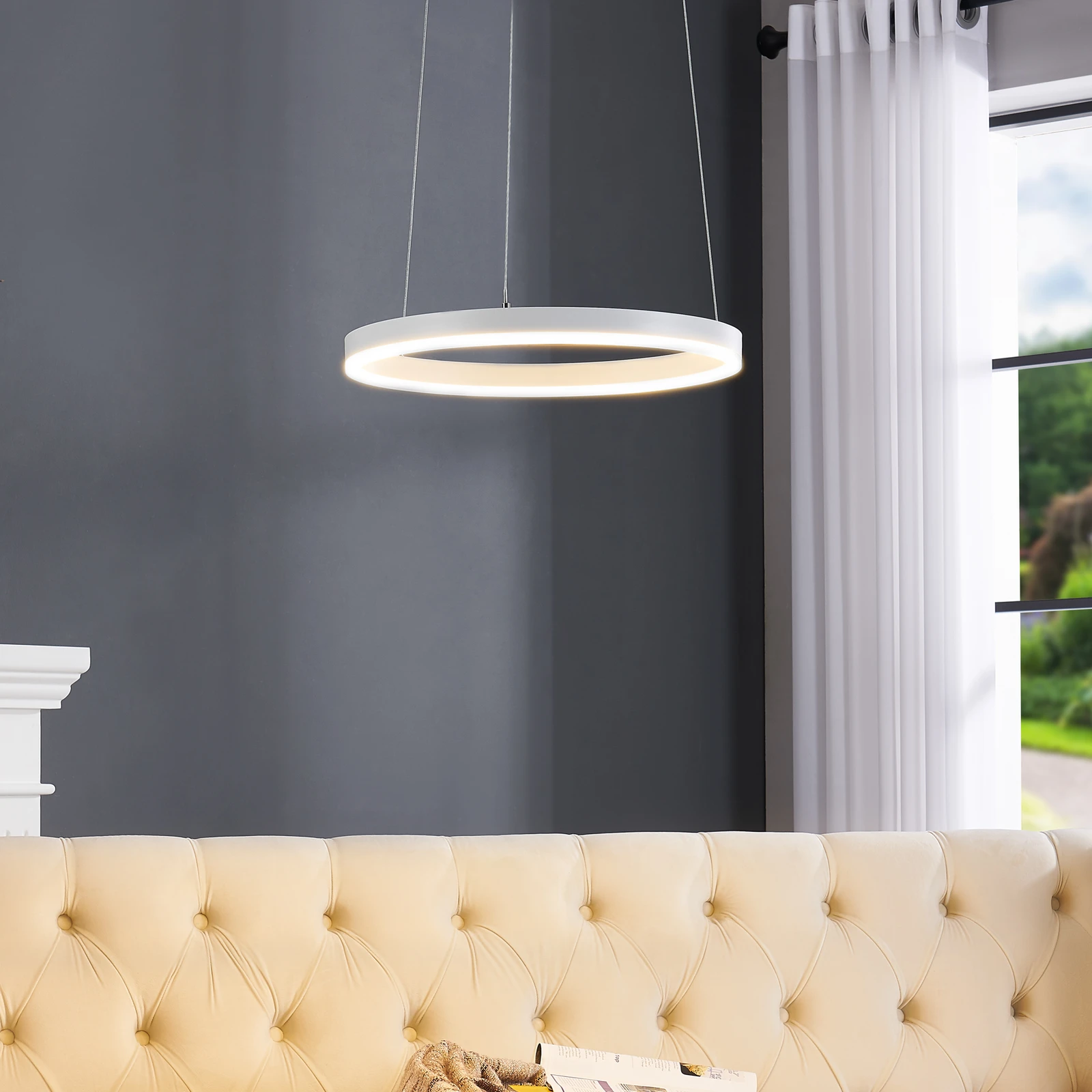 ALBIONA LED Pendelleuchte – Moderner Ring-Kronleuchter mit integrierter LED-Beleuchtung