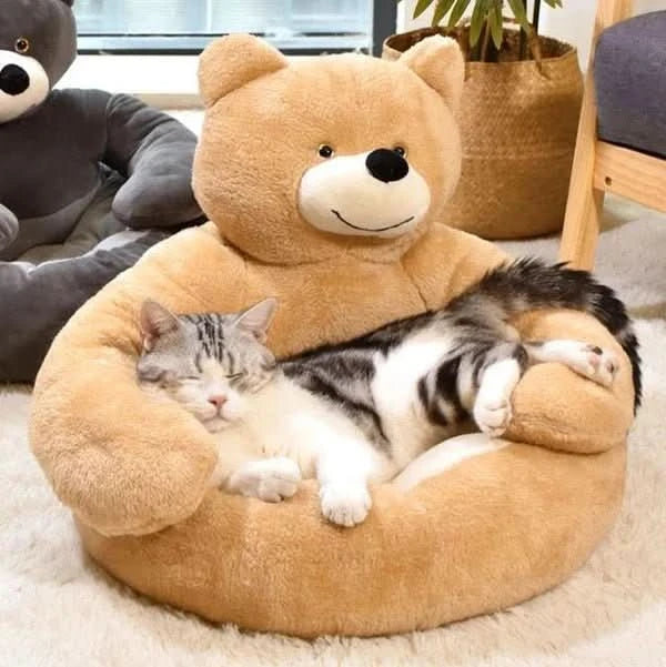SAMIYA Katze Bett – Rundes Kuschelbett Für Geborgenen Katzenschlaf