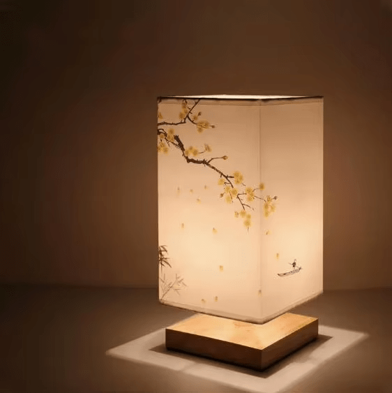 Naturschatten – Moderne Lampe Aus Holz Und Stoffdesign