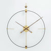 RHYSSA Offenes Filamentrahmen-Wanduhr Metall Walnussholz Modernes Design