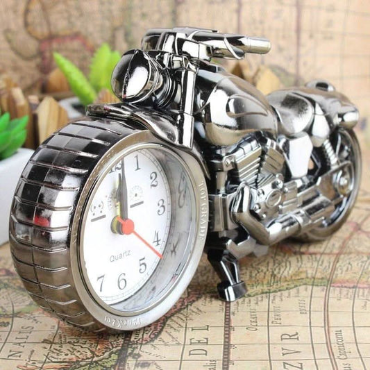 Alamira Chrom Motorrad Schreibtischuhr