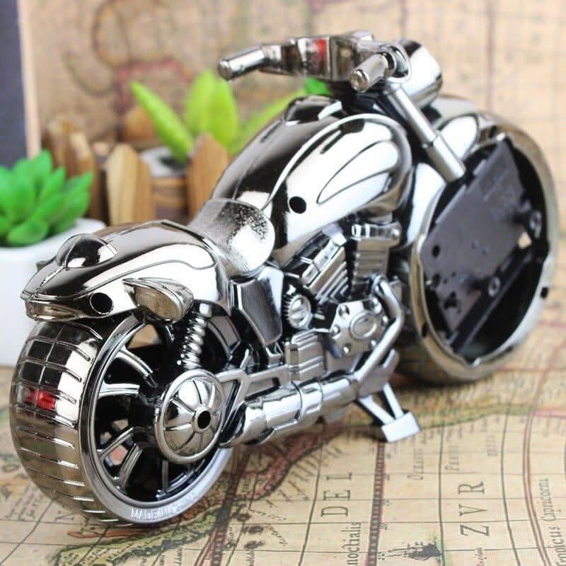 Alamira Chrom Motorrad Schreibtischuhr