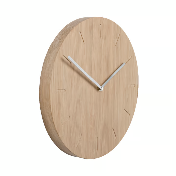 OAKVANE Watch Out Wanduhr – Skandinavische Eichen-Wanduhr Mit Messingzeigern