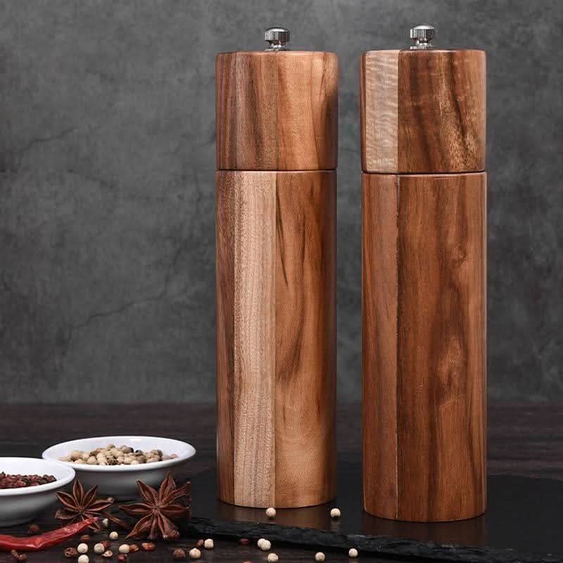 GRANO Salz- Und Pfeffermühlen Aus Akazienholz Mit Verstellbarem Keramikmahlwerk