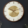 FIORAELLE Goldene Blüten-Wanduhr Walnusskupfer Elegantes Kunstvolles Design