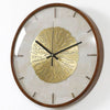 FIORAELLE Goldene Blüten-Wanduhr Walnusskupfer Elegantes Kunstvolles Design