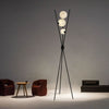 DAPHNE Opal Kugel Stehlampe Schwarzer Metallrahmen Drei Opalglaskugeln Modernes Design