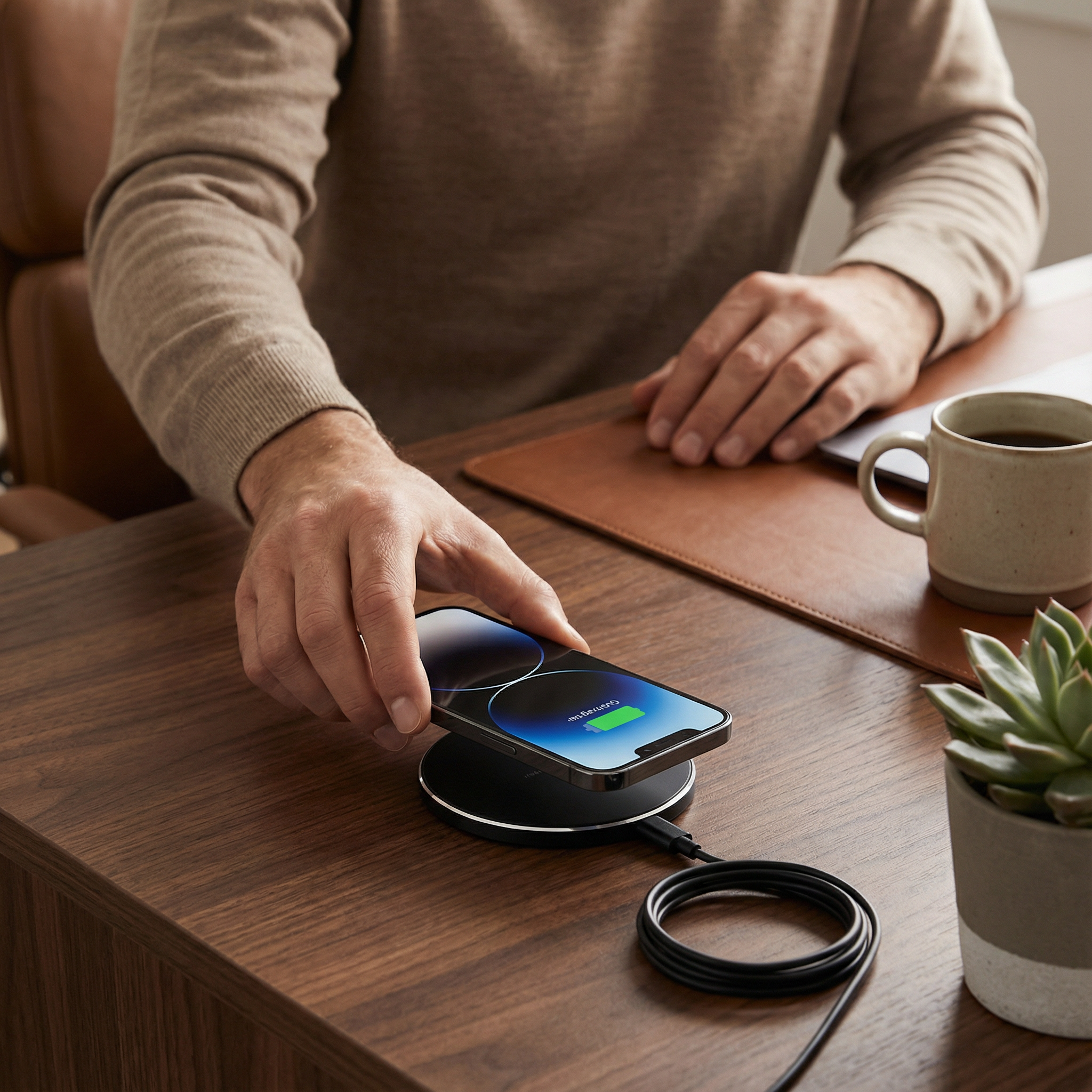 30w Kabelloses Schnellladegerät Induktions-ladepad Für iPhone Und Android