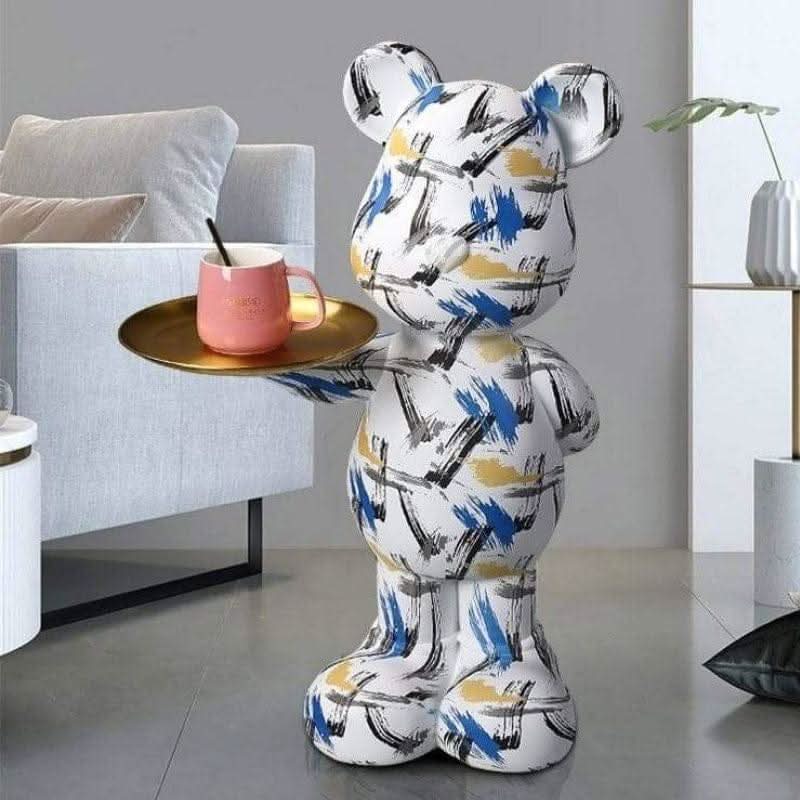SYNALIA Graffiti-Bär Servierständer Kunstwerk Fiberglas Farbenfroh